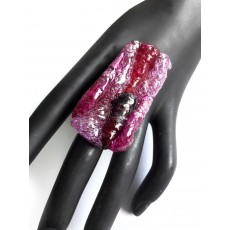 Big Statement Ring, Hot Pink, Rectangle,